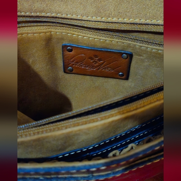 Patricia Nash Tan Floral Leather Crossbody Bag - Picture 10 of 15